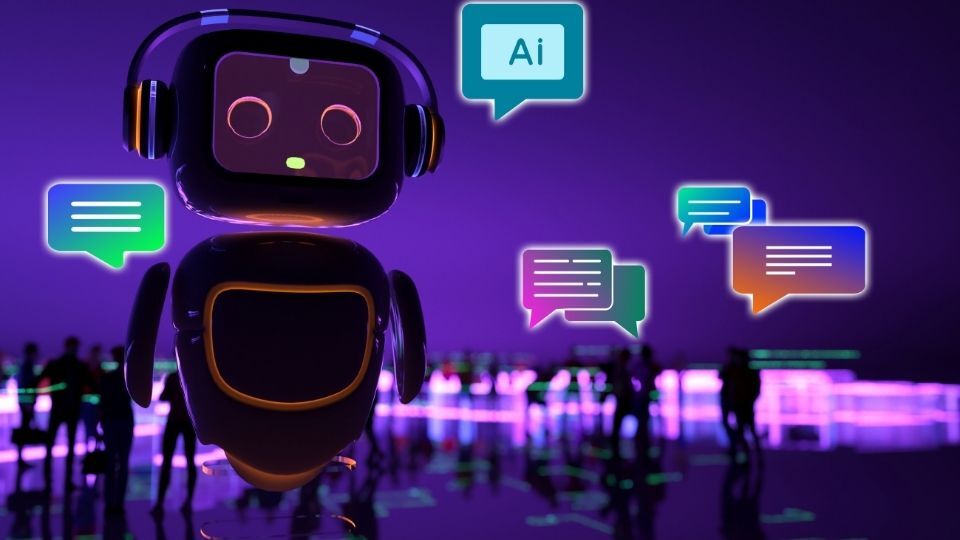 (In the image a chatbot can be seen managing the workflows in an enterprise)