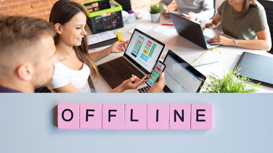 (In the image the concept of progressive web apps and offline-first experiences can be seen)