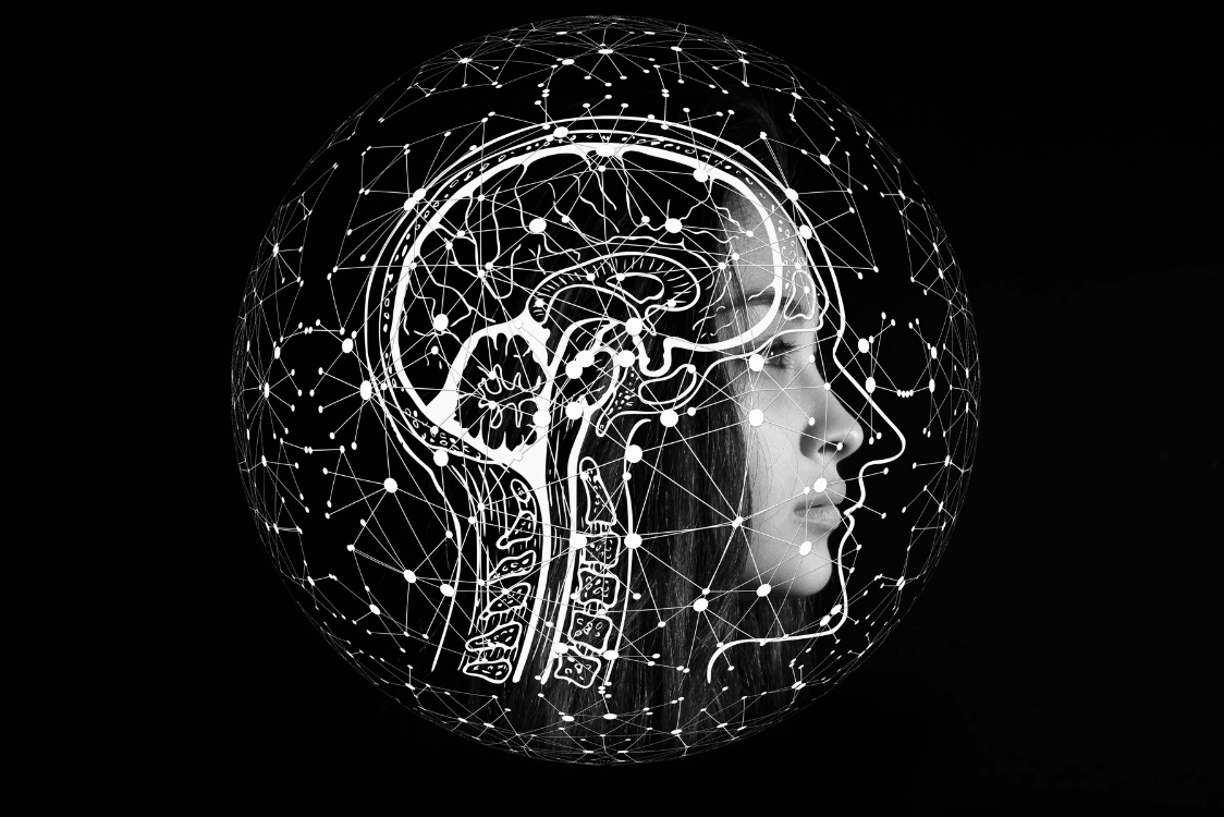 ( A woman's head encased in a sphere, revealing a brain inside, symbolizing thought and consciousness.)
AI Automation for Business 